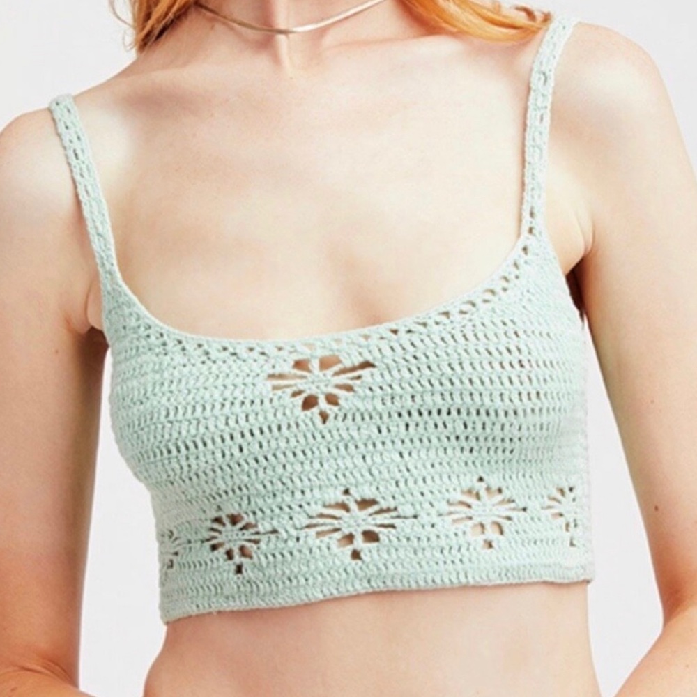 M- free people Berlinette Crochet Cami Crop - Picture 3 of 5